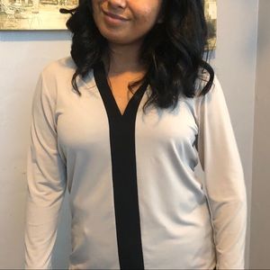 Calvin Klein brand tan-ish cream long sleeve top